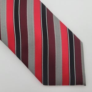 Giorgio Brutini Men's Black Red Striped Oxford Tie